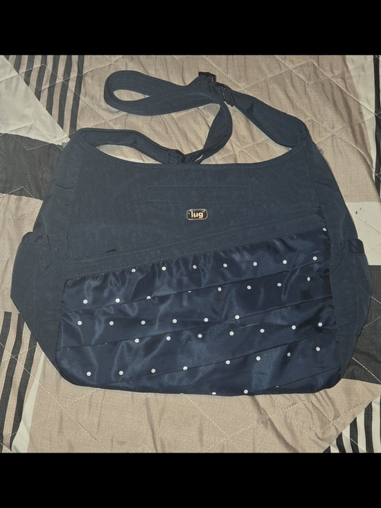lug Handbags - lug Parachutr Navy Quilted Polka Dot Shoulder Bag
